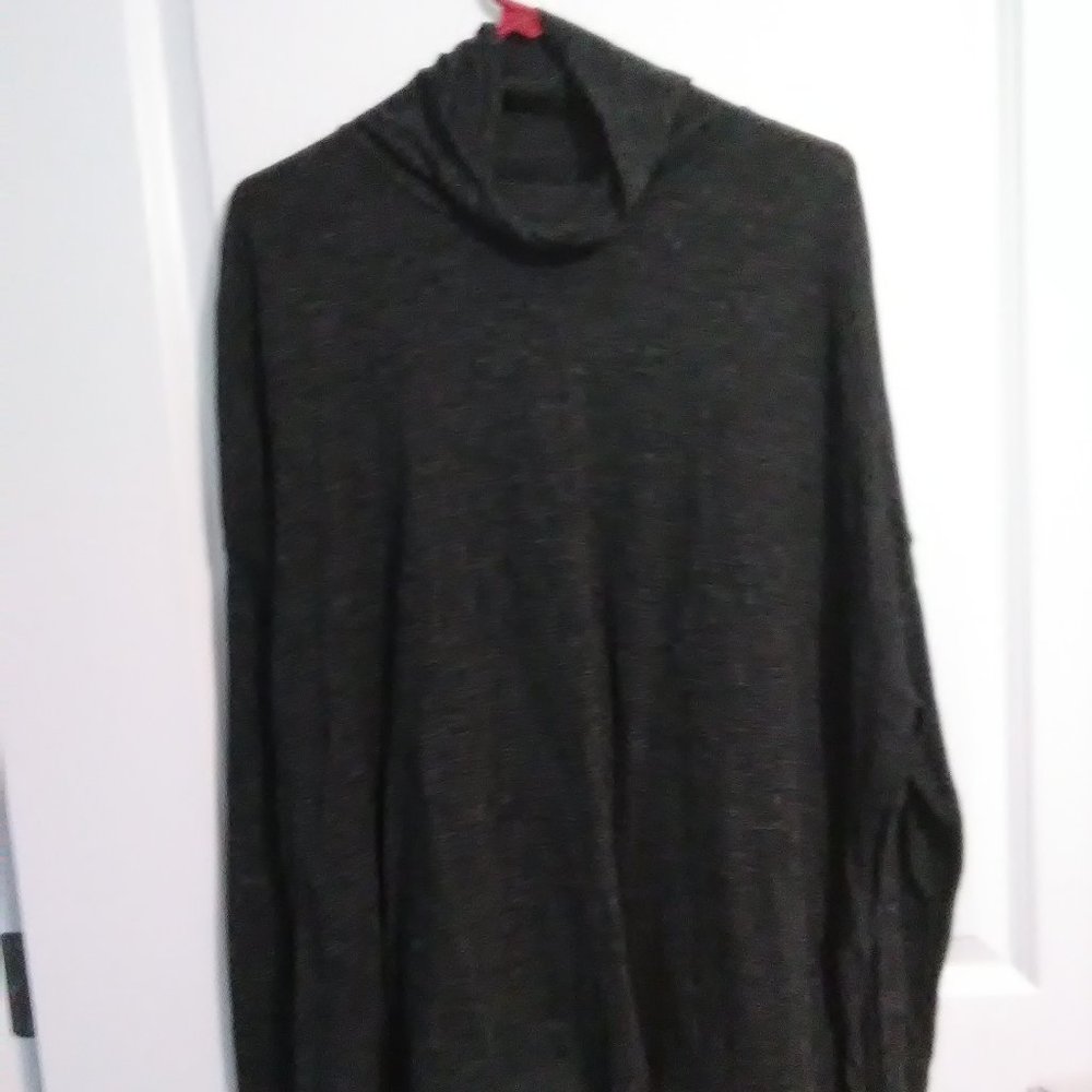 Long sleeve dark gray cowl neck